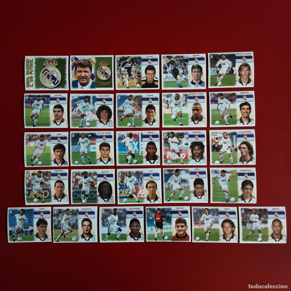 Cromos de f&uacute;tbol: EQUIPO COMPLETO REAL MADRID LIGA TEMPORADA 1999 2000 99 00 EDICIONES ESTE SIN PEGAR CASILLAS ROOKIE