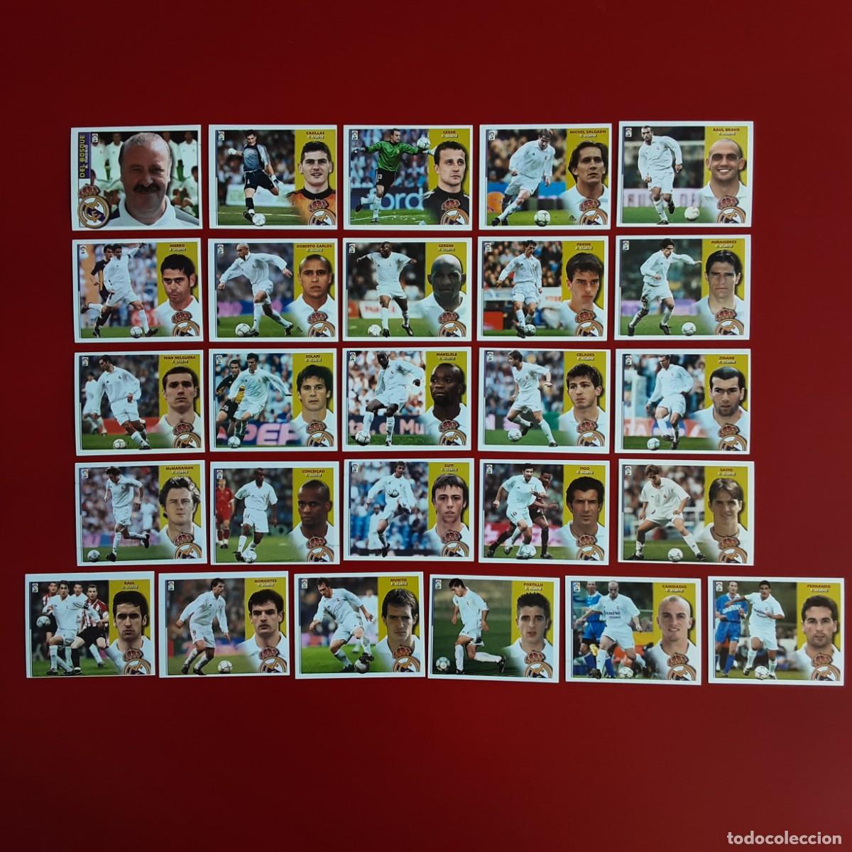 Cromos de f&uacute;tbol: EQUIPO CASI COMPLETO REAL MADRID LIGA TEMPORADA 2002 2003 02 03 EDICIONES ESTE SIN PEGAR