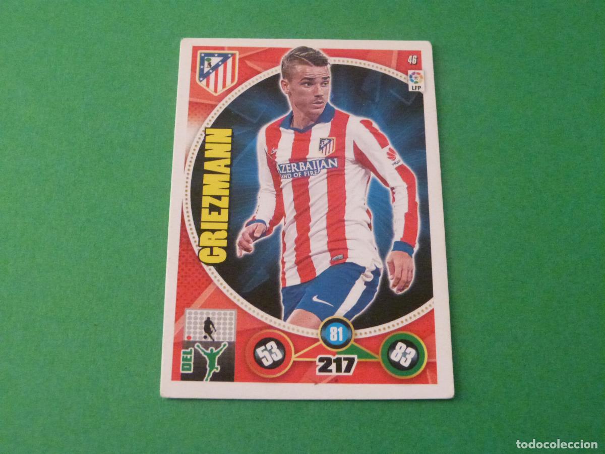 Cromos de f&uacute;tbol: TRADING CARD FUTBOL GRIEZMANN ATLETICO DE MADRID N&ordm; 46 LIGA ADRENALYN XL 2014-2015/14-15 PANINI
