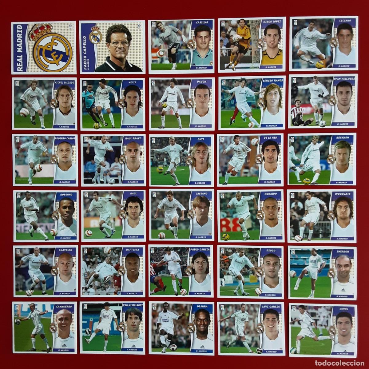 Cromos de f&uacute;tbol: EQUIPO COMPLETO REAL MADRID LIGA TEMPORADA 2006 2007 06 07 EDICIONES ESTE SIN PEGAR