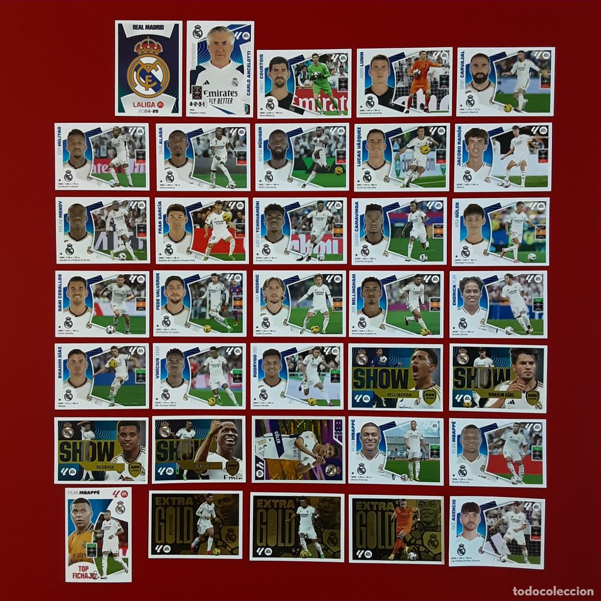 Cromos de Futebol: EQUIPO COMPLETO REAL MADRID LIGA TEMPORADA 2024 2025 24 25 EDICIONES ESTE SIN PEGAR CON MBAPPE