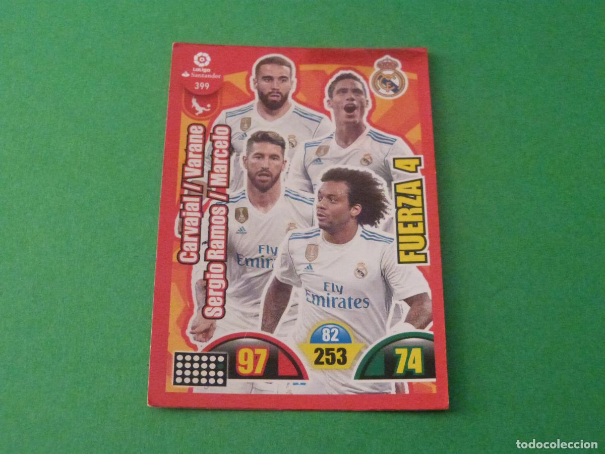 Cromos de f&uacute;tbol: TRADING CARD FUTBOL FUERZA 4 REAL MADRID C.F. N&ordm; 399 LIGA ADRENALYN XL 2017-2018/17-18 PANINI