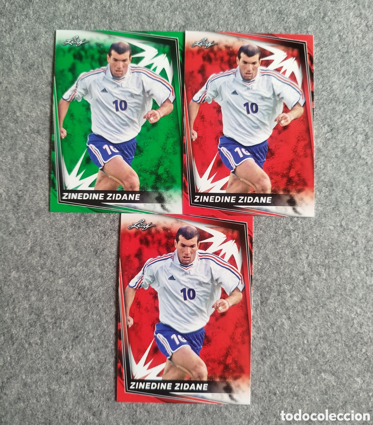 Cromos de f&uacute;tbol: LEAF ZIDANE LOTE 3 TRADING CARDS CROMOS NO TOPPS NO PANINI FUTBOL