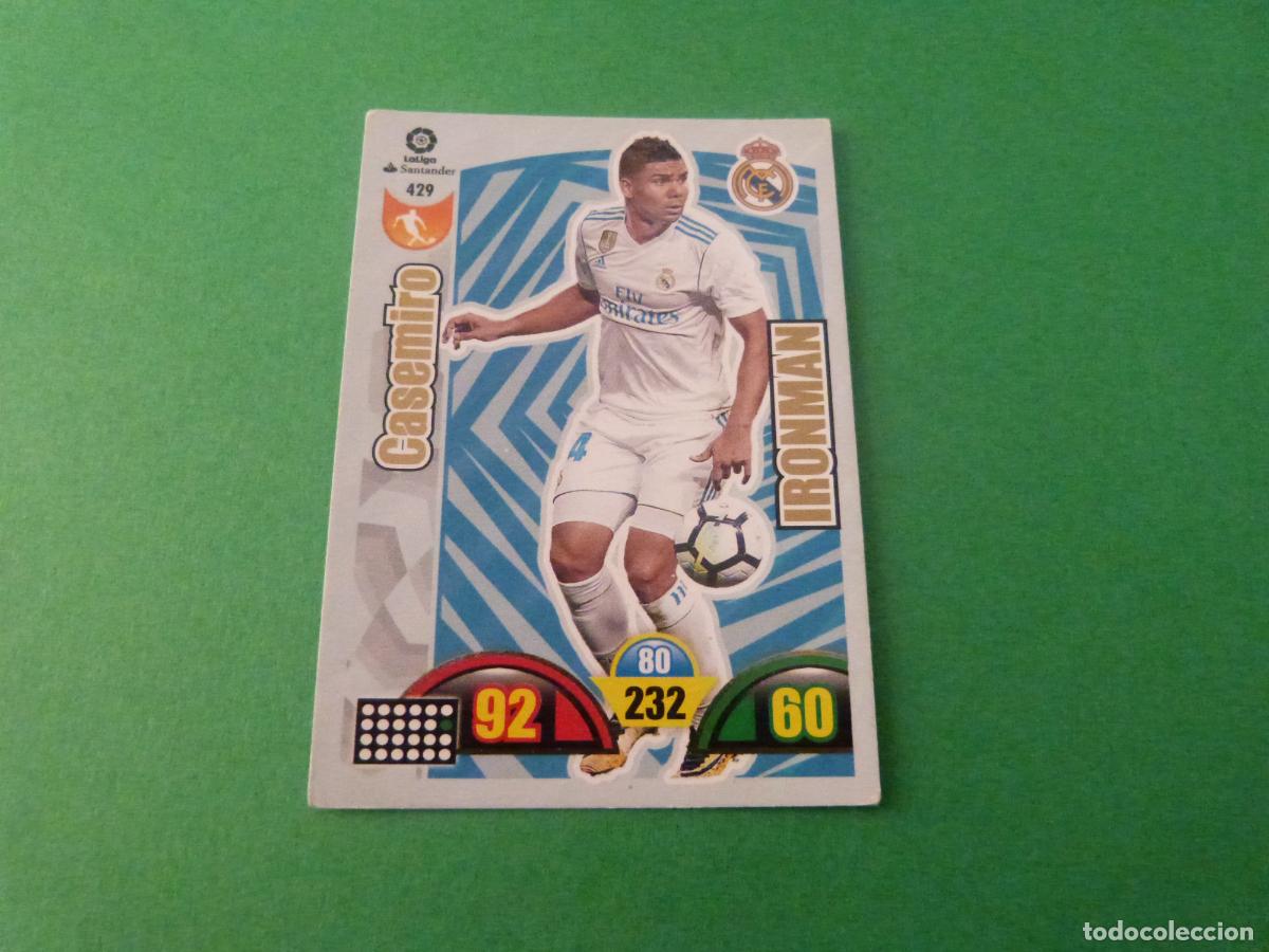 Cromos de f&uacute;tbol: TRADING CARD FUTBOL CASEMIRO REAL MADRID C.F. N&ordm; 429 LIGA ADRENALYN XL 2017-2018/17-18 PANINI