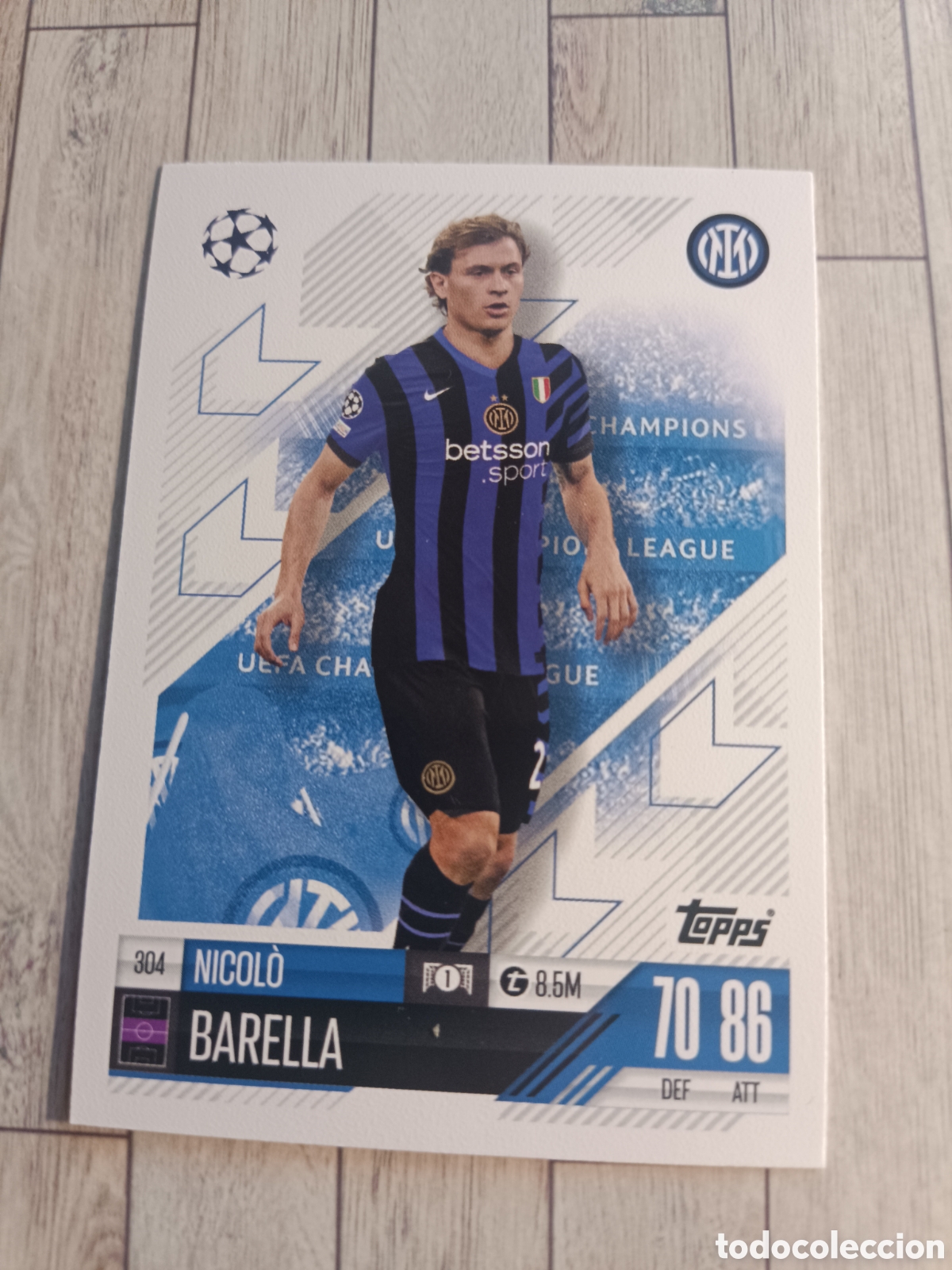 Cromos de f&uacute;tbol: 304 BARELLA INTER DE MILAN CHAMPIONS MATCH ATTAX TOPPS 2024 2025 24 25