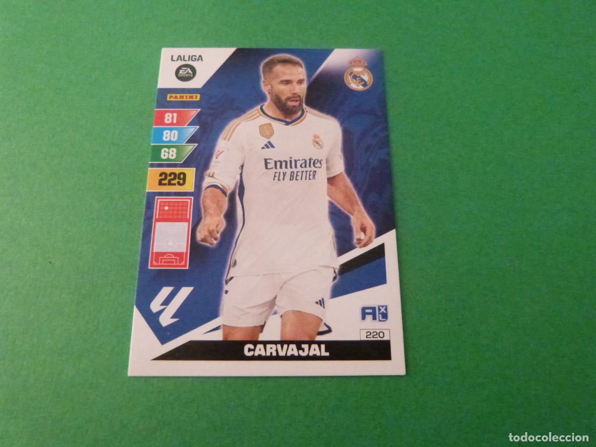 Cromos de f&uacute;tbol: TRADING CARD FUTBOL CARVAJAL REAL MADRID C.F. N&ordm; 220 LIGA ADRENALYN XL 2023-2024/23-24 PANINI