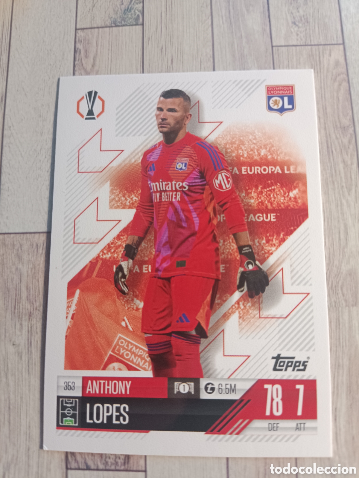 Cromos de f&uacute;tbol: 353 LOPES OLYMPIQUE DE LYONNAIS CHAMPIONS MATCH ATTAX TOPPS 2024 2025 24 25
