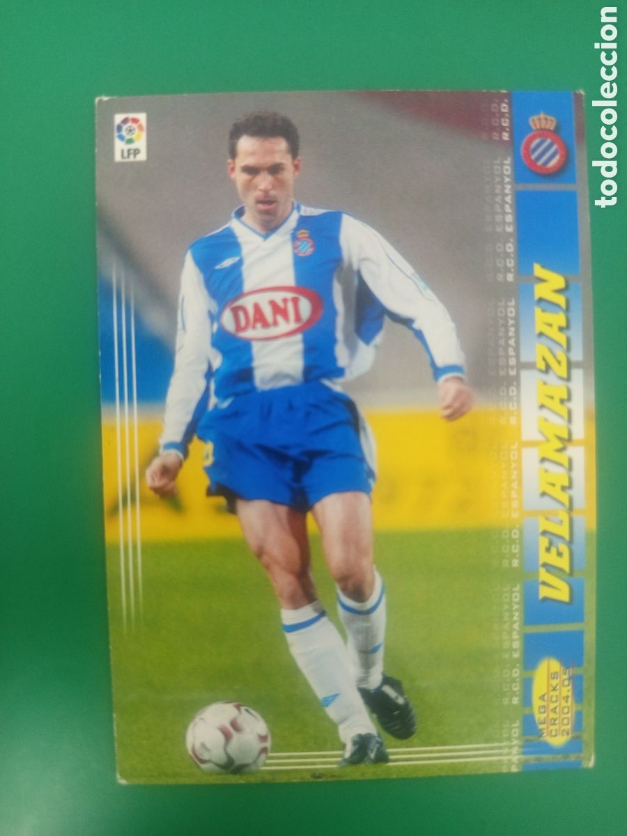 Cromos de f&uacute;tbol: ❇️ CROMO VELAMAZAN ESPA&Ntilde;OL MEGACRACKS MGKS 04 05 2004 2005 PANINI SPORTS ❇️