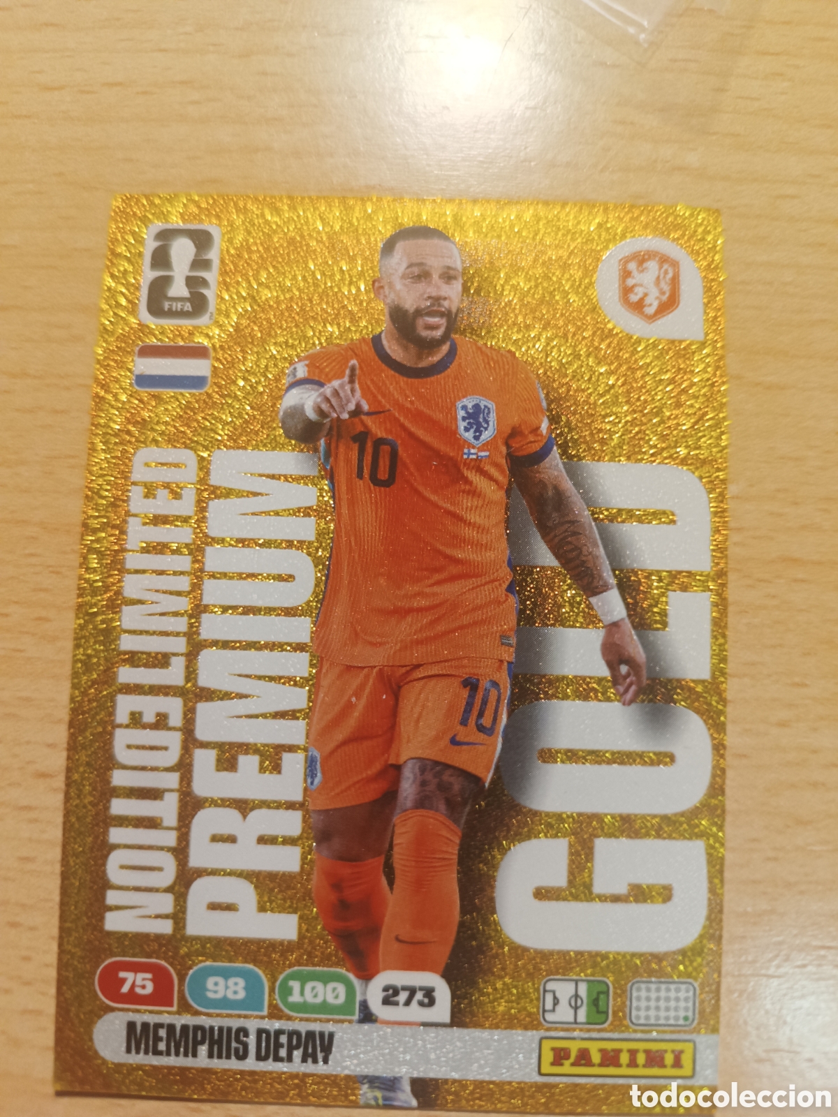 Cromos de f&uacute;tbol: MEMPHIS DEPAY HOLANDA LIMITED EDITION PREMIUM GOLD ADRENALYN FIFA WORLD CUP 2026 MUNDIAL 26