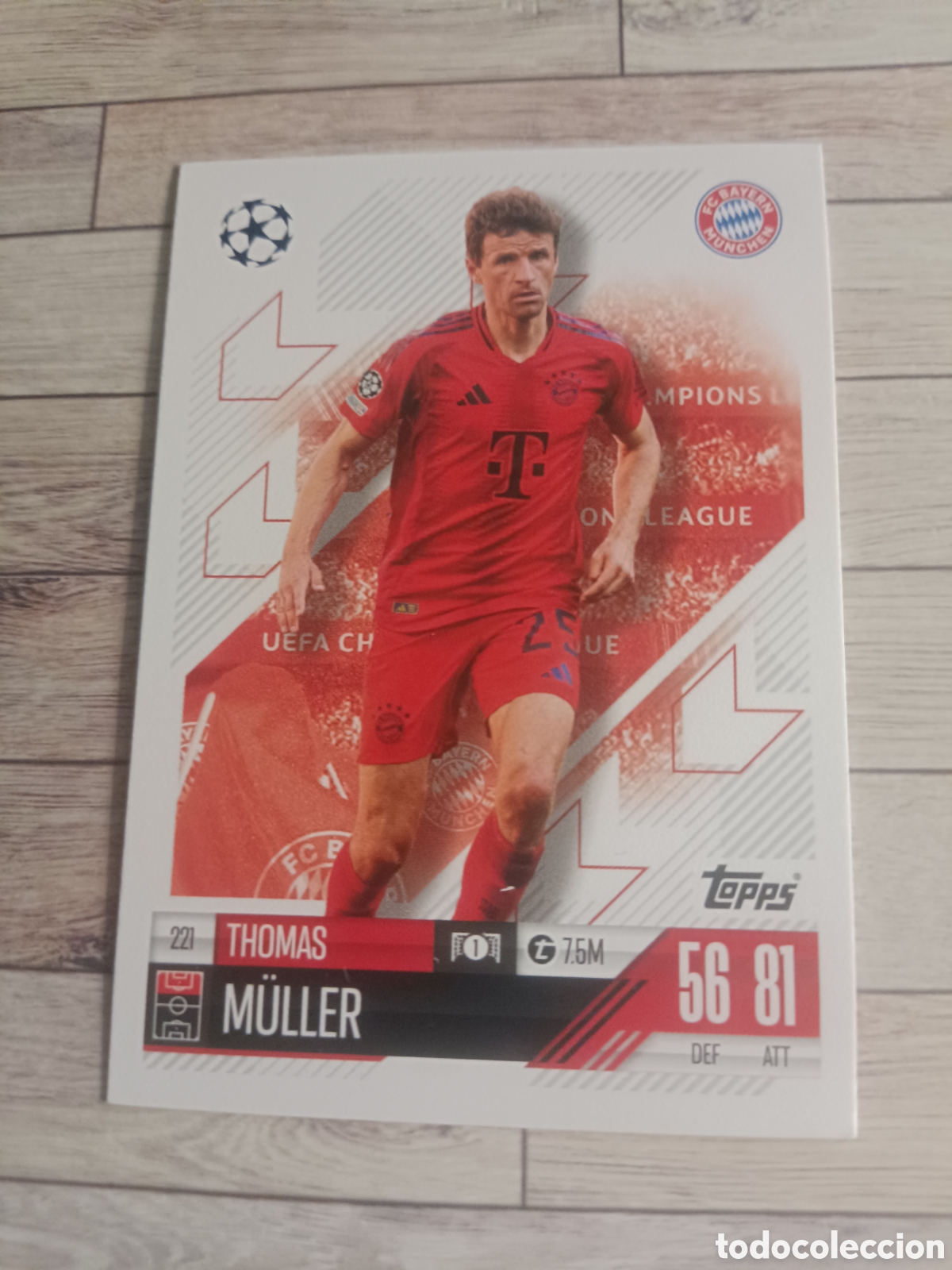 Cromos de f&uacute;tbol: 221 THOMAS MULLER BAYERN MUNICH CHAMPIONS MATCH ATTAX TOPPS 2024 2025 24 25