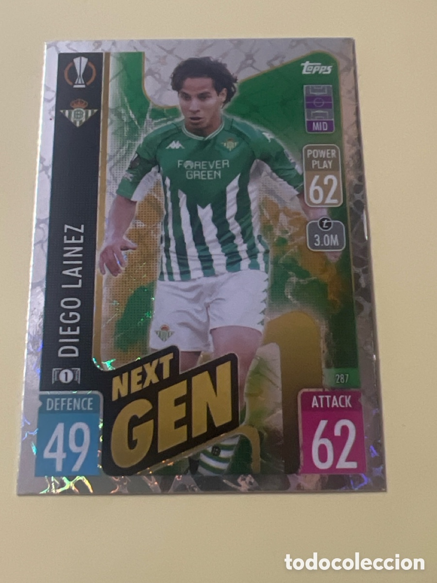 Cromos de f&uacute;tbol: C2767. 287 MATCH ATTAX 21 22 DIEGO LAINEZ - REAL BETIS BALOMPI&Eacute; -- TOPPS 2021 2022 NEXT GEN