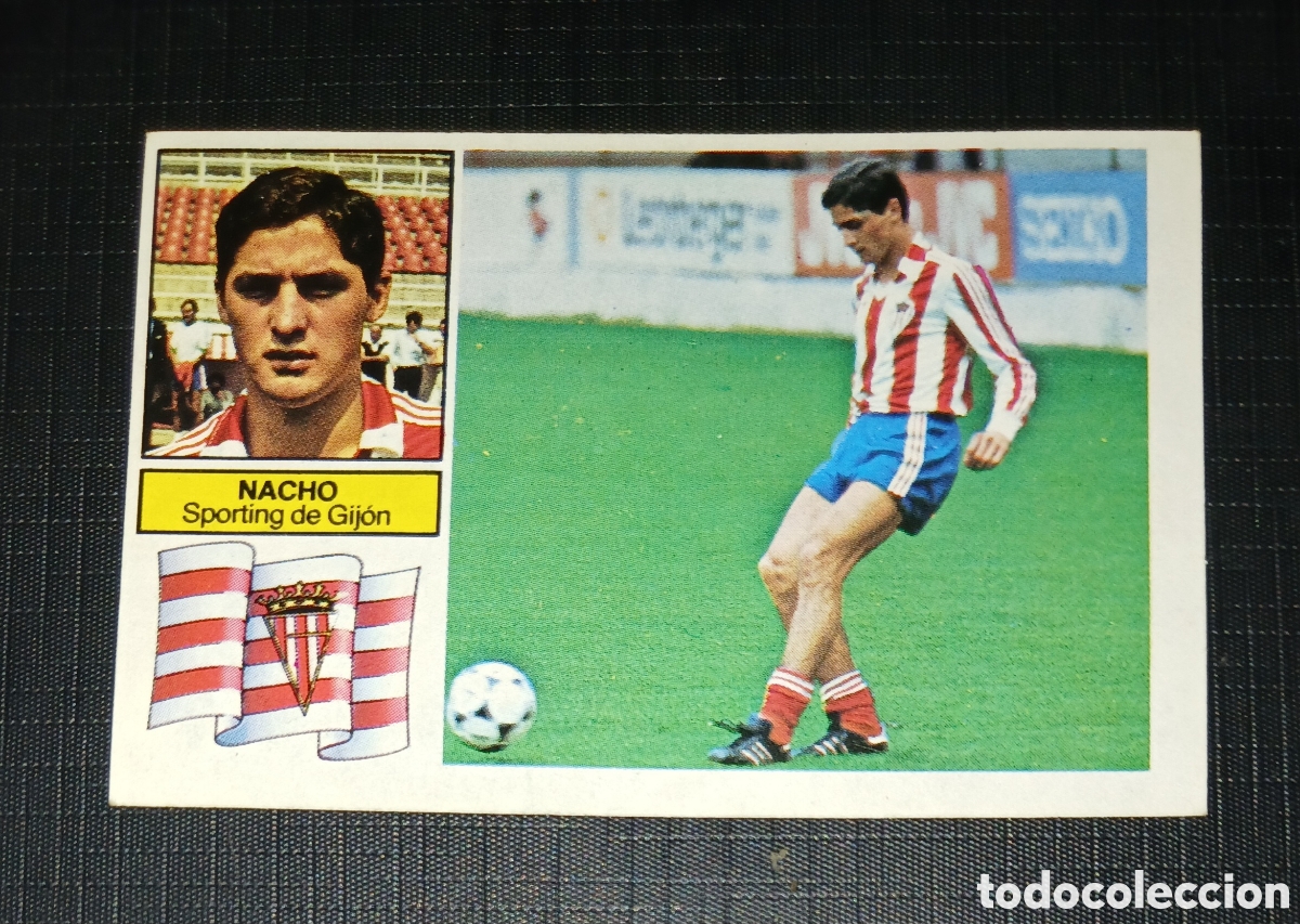 Cromos de f&uacute;tbol: Cromo Nacho Fichaje Coloca a Campuzano Sporting de Gij&oacute;n Liga 82 83 1982 1983 Ed. Este Sin pegar nun