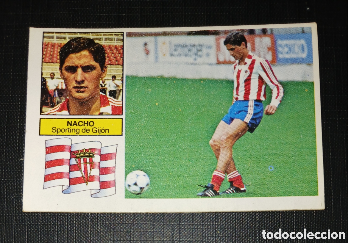 Cromos de f&uacute;tbol: Cromo Nacho Fichaje Coloca a Campuzano Sporting de Gij&oacute;n Liga 82 83 1982 1983 Ed. Este Sin pegar