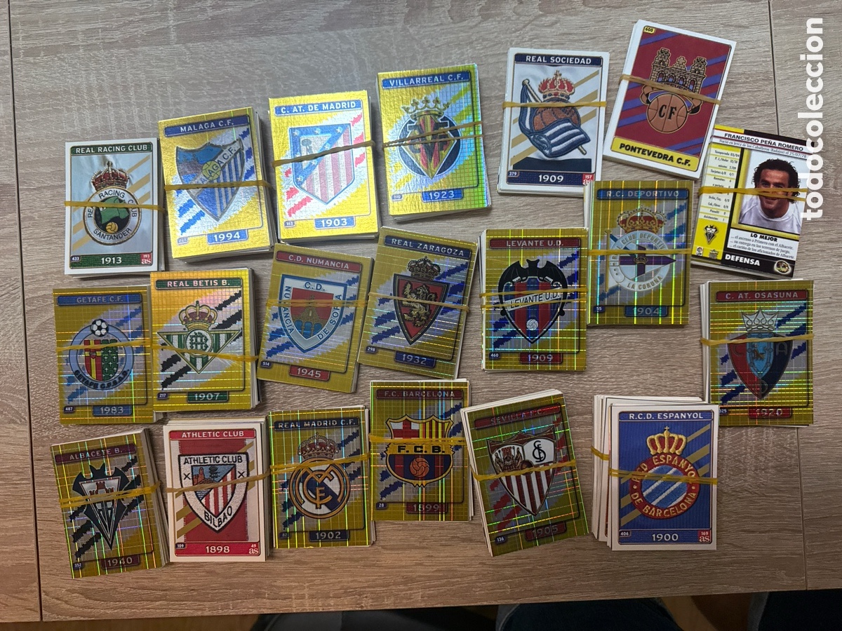 Cromos de f&uacute;tbol: 2005 Mundicromo lote de 1 kg 200 gramos de cromos