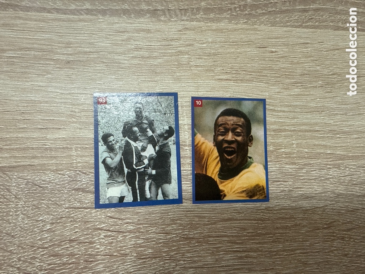 Cromos de f&uacute;tbol: 1994 Pele # 10 y 93 Les estrelles del Mon