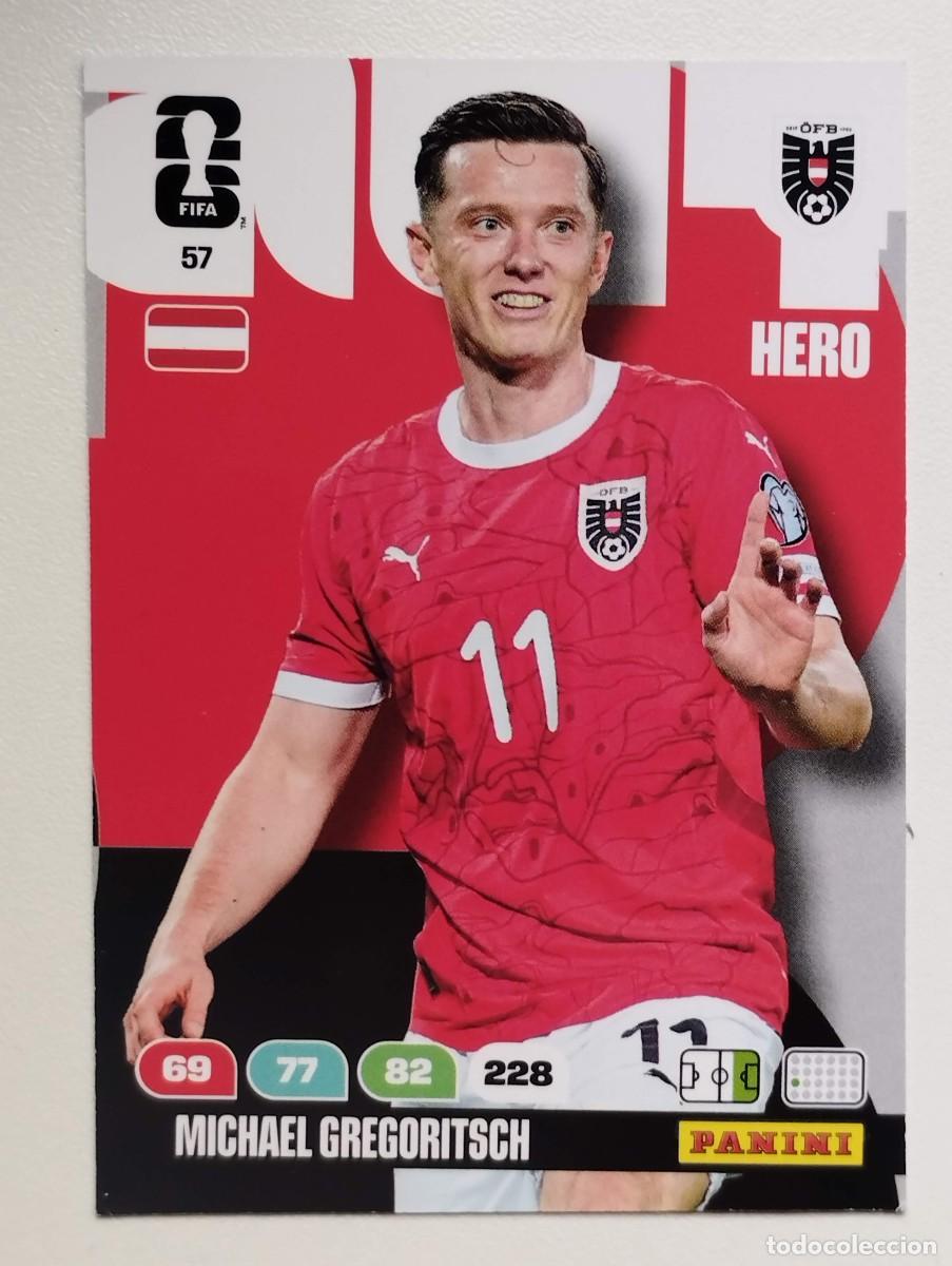 Fu&szlig;ball-Sticker: CROMO CARD ADRENALYN MUNDIAL WORLD CUP 2026 HERO AUSTRIA 57 MICHAEL GREGORITSCH