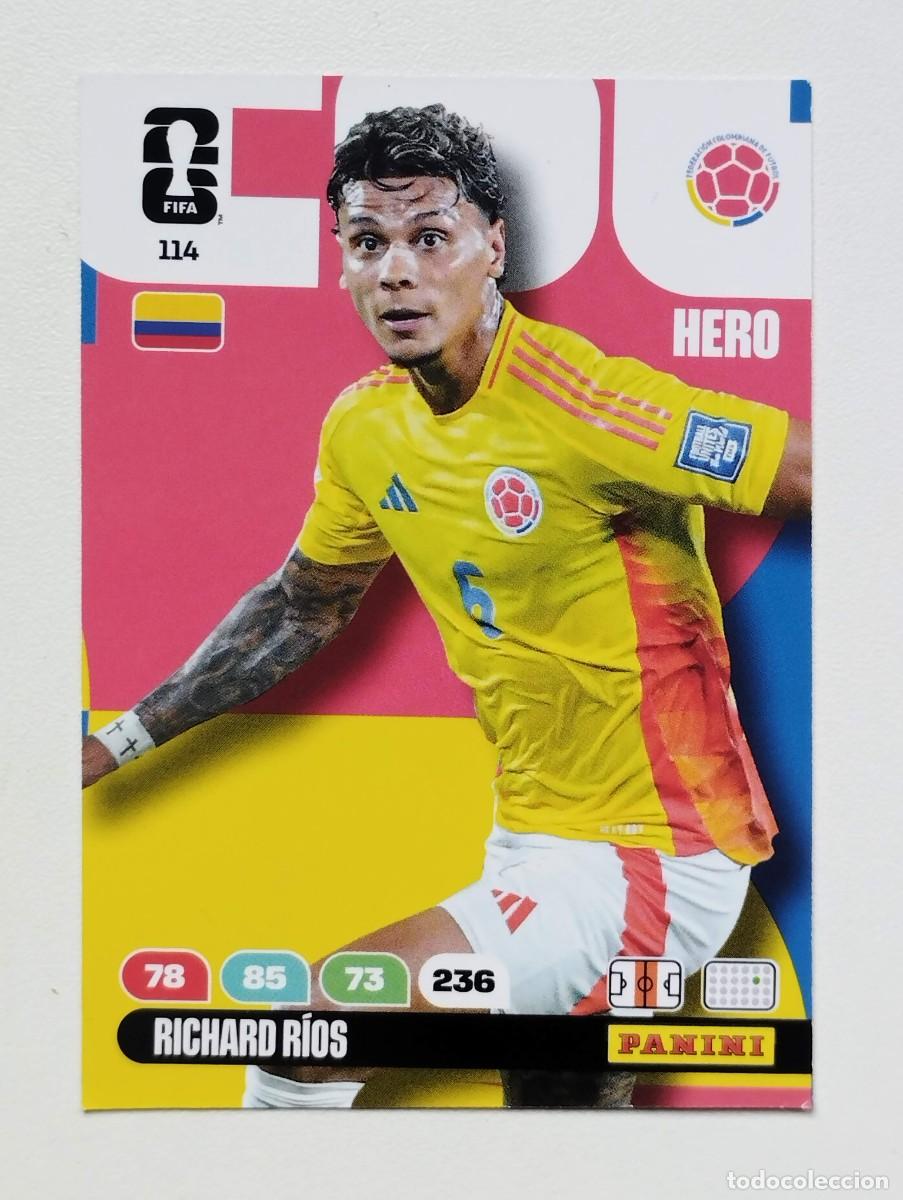 Cromos de Futebol: CROMO CARD ADRENALYN MUNDIAL WORLD CUP 2026 HERO COLOMBIA 114 RICHARD RIOS