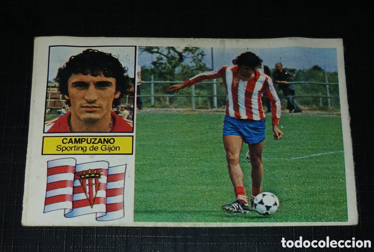 Cromos de Futebol: Cromo Campuzano Baja Sporting de Gij&oacute;n Liga 82 83 1982 1983 Ed. Este Despegado con restos adhesivo