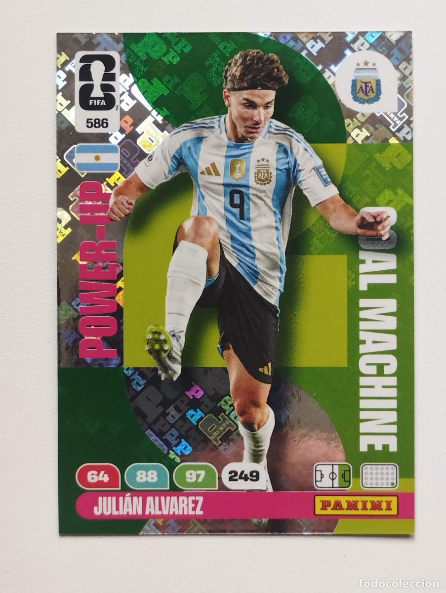 Cromos de f&uacute;tbol: CROMO CARD ADRENALYN MUNDIAL WORLD CUP 2026 GOAL MACHINE 586 JULIAN ALVAREZ ARGENTINA