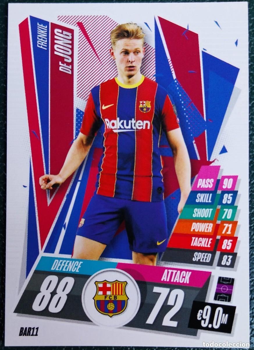Cromos de f&uacute;tbol: BAR11 DE JONG FC BARCELONA CHAMPIONS LEAGUE 20 21 FICHAS ALBUM TOPPS MATCH ATTAX 2020 2021