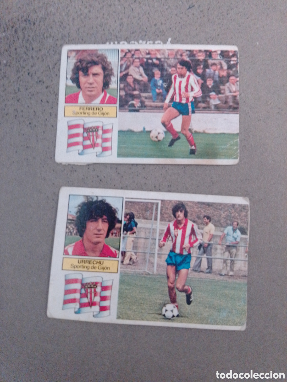 Cromos de f&uacute;tbol: LOTE GANGA 2 CROMOS SPORTING DE GIJON 1982-83 ESTE DESPEGADOS