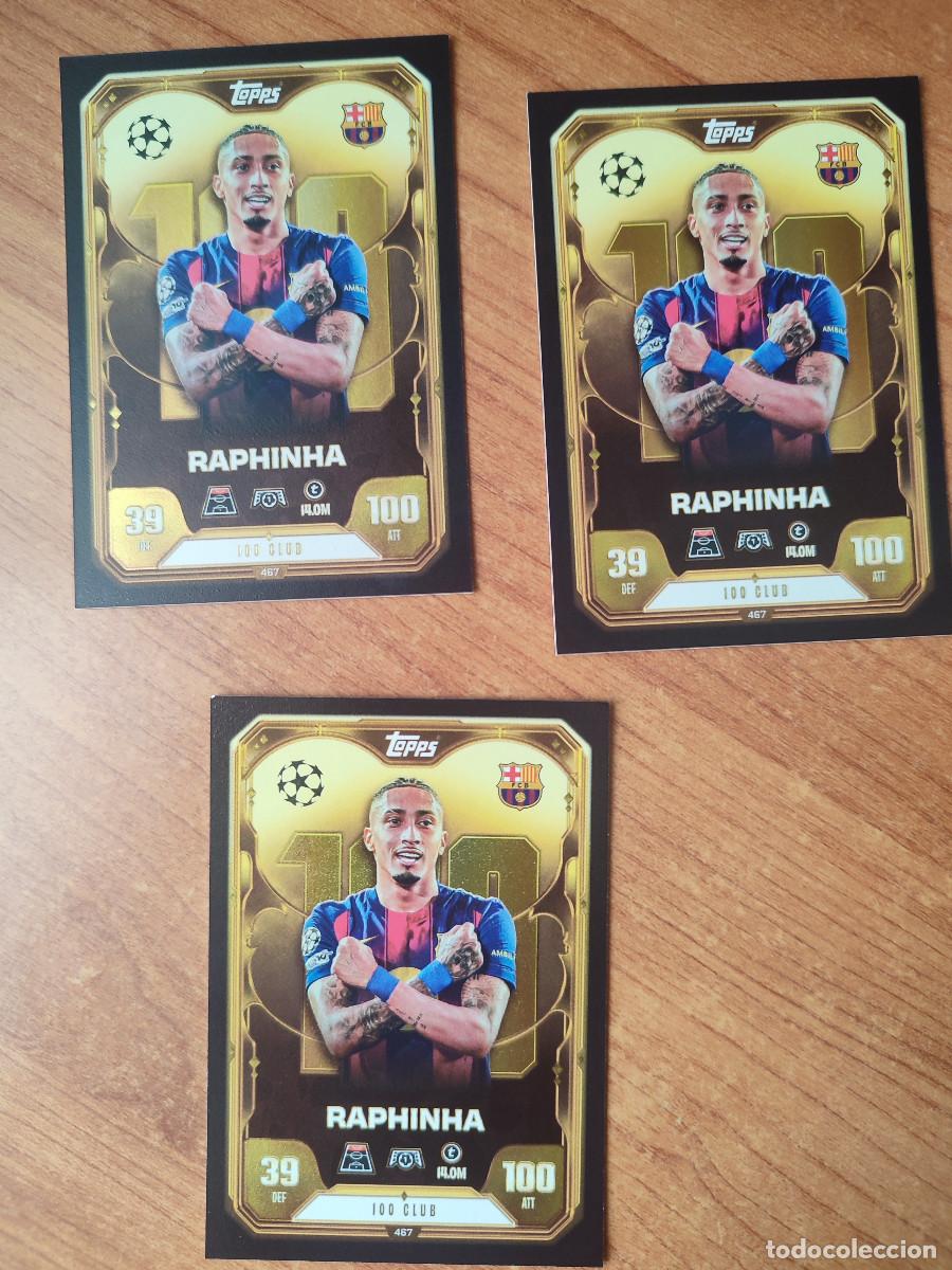 Cromos de f&uacute;tbol: RAPHINHA Topps 100 club (3 cromos)