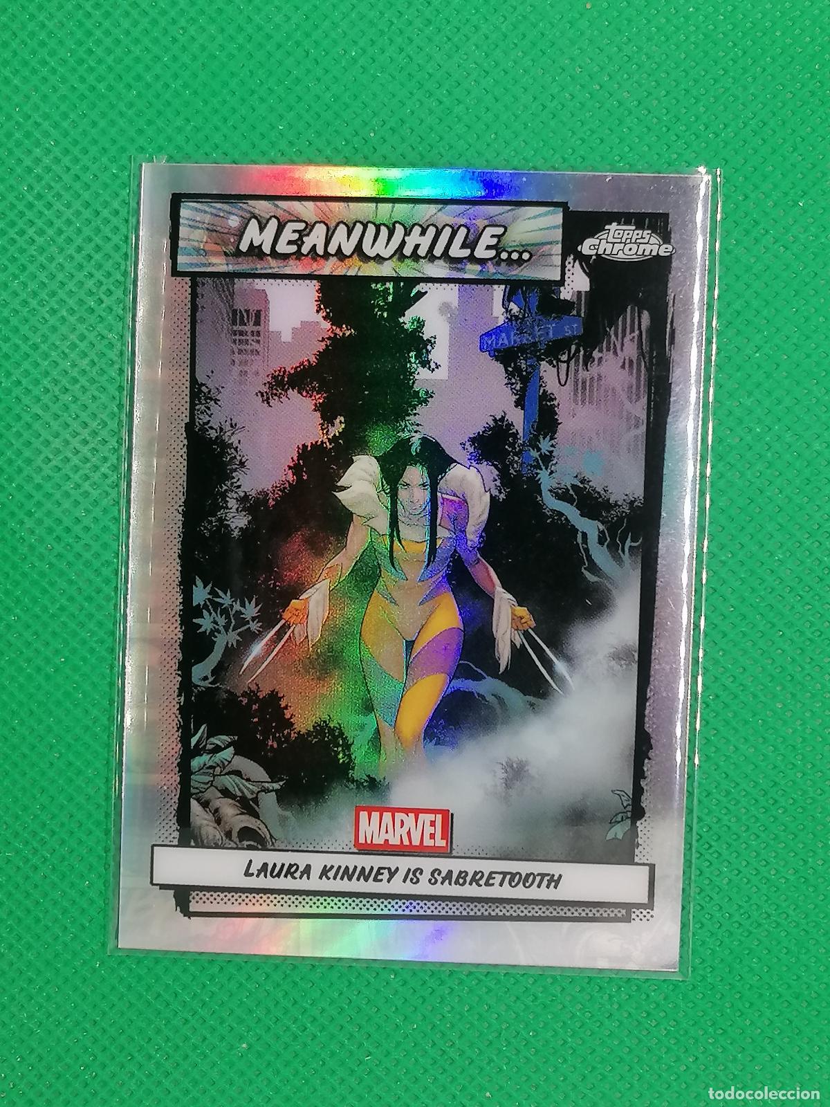 Football Stickers: MW-16 LAURA KINNEY IS SABRETOOTH MEANWHILE ⚽ TOPPS CHROME MARVEL 2026 ⚽