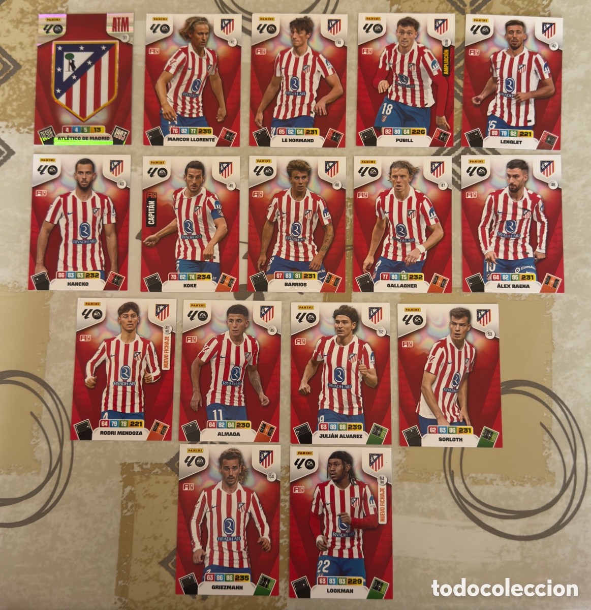 Cromos de f&uacute;tbol: Lote L042: Cromos de futbol Adrenalyn XL 25/26 &ldquo;Atl&eacute;tico de Madrid&rdquo;