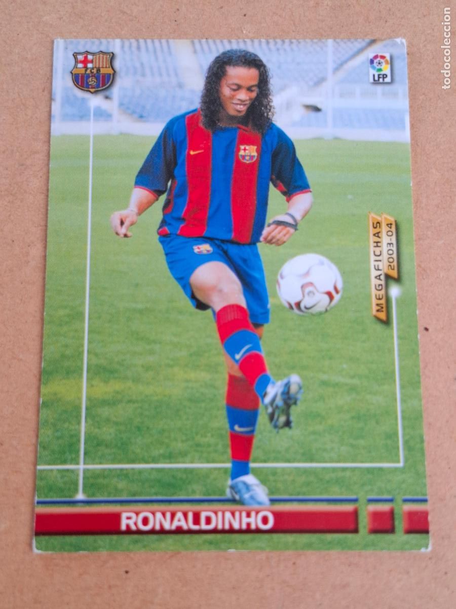 Cromos de f&uacute;tbol: MEGAFICHAS 2003 2004 03 04 - PANINI - 449 RONALDINHO ( ROOKIE ) - FC. BARCELONA (CM)