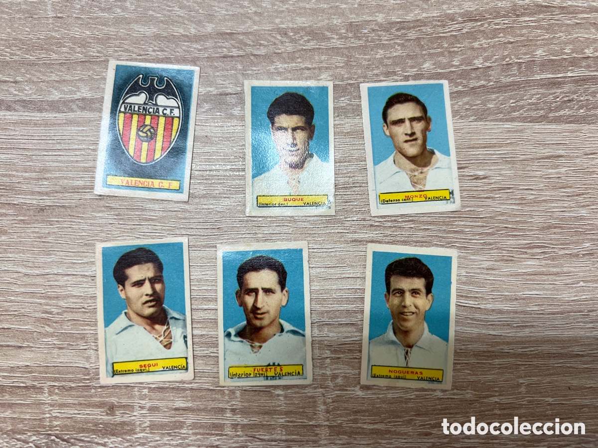Figurine di Calcio: 1953 VALENCIA CF LOTE 6 CROMOS BRUGUERA SIN PEGAR