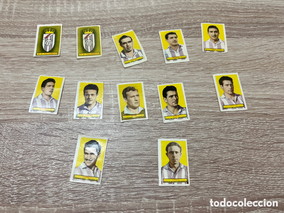 Fu&szlig;ball-Sticker: 1953 REAL VALLADOLID LOTE 12 CROMOS BRUGUERA SIN PEGAR