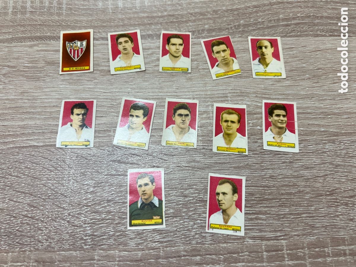 Fu&szlig;ball-Sticker: 1953 SEVILLA CF LOTE 12 CROMOS BRUGUERA SIN PEGAR
