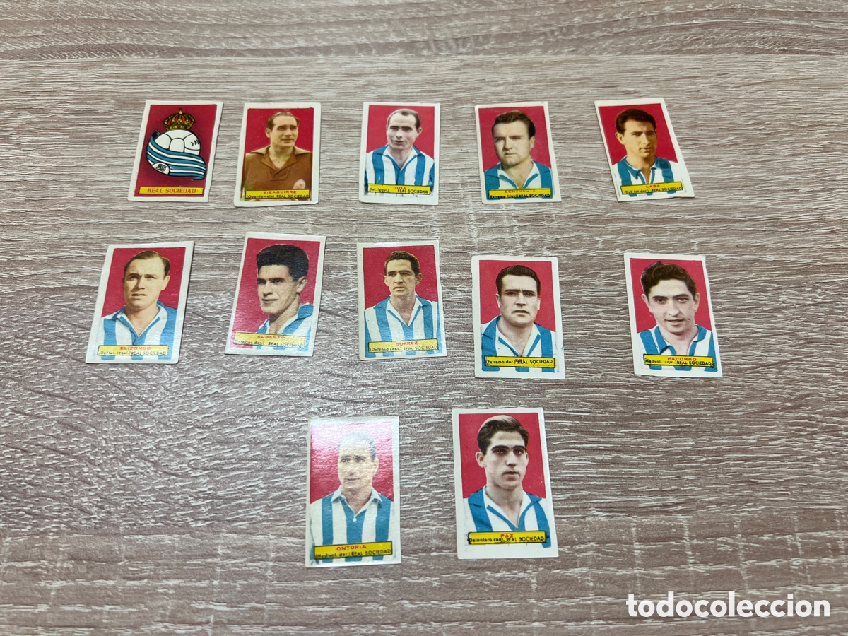 Football Stickers: 1953 REAL SOCIEDAD LOTE 12 CROMOS BRUGUERA SIN PEGAR