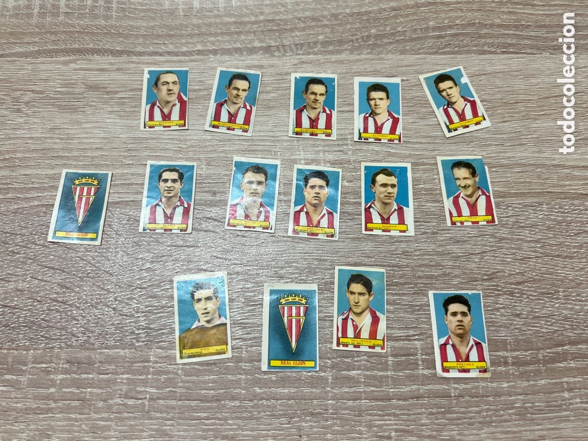Football Stickers: 1953 SPORTING GIJON LOTE 14 CROMOS BRUGUERA SIN PEGAR