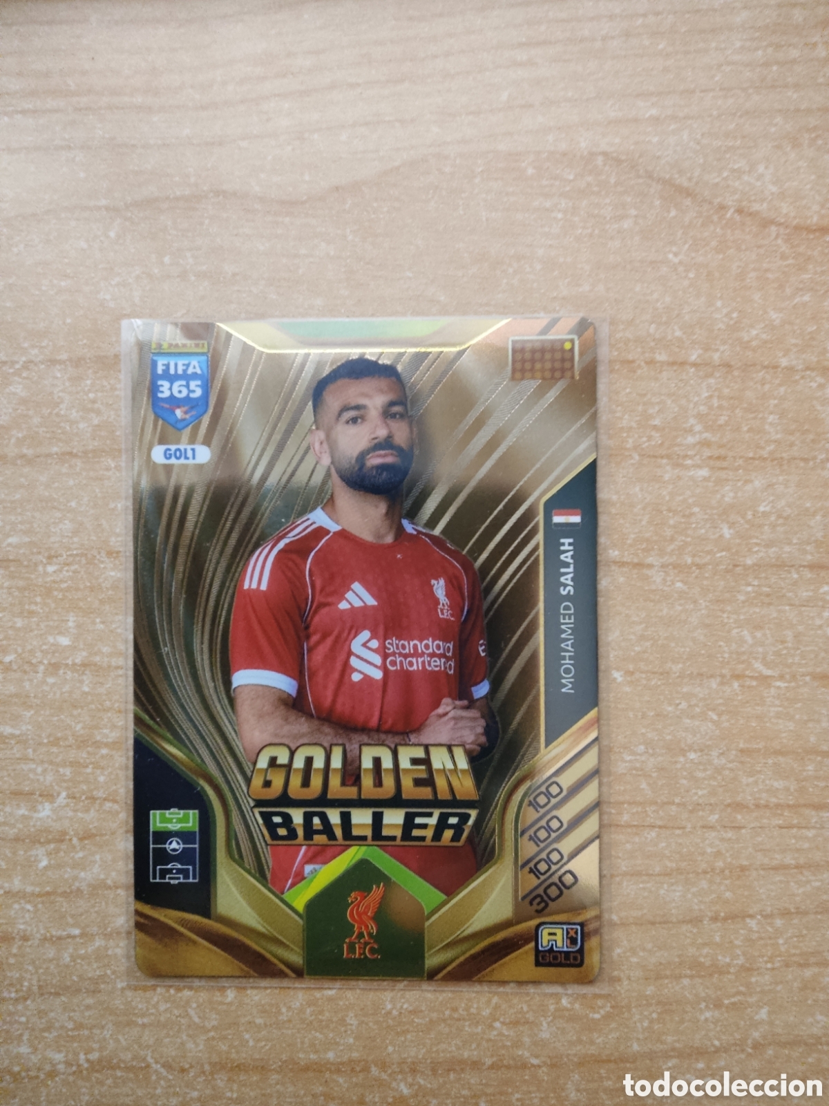 Cromos de f&uacute;tbol: GOL1 MOHAMED SALAH GOLDEN BALLER LIVEEPOOL FIFA 365 ADRENALYN 2026