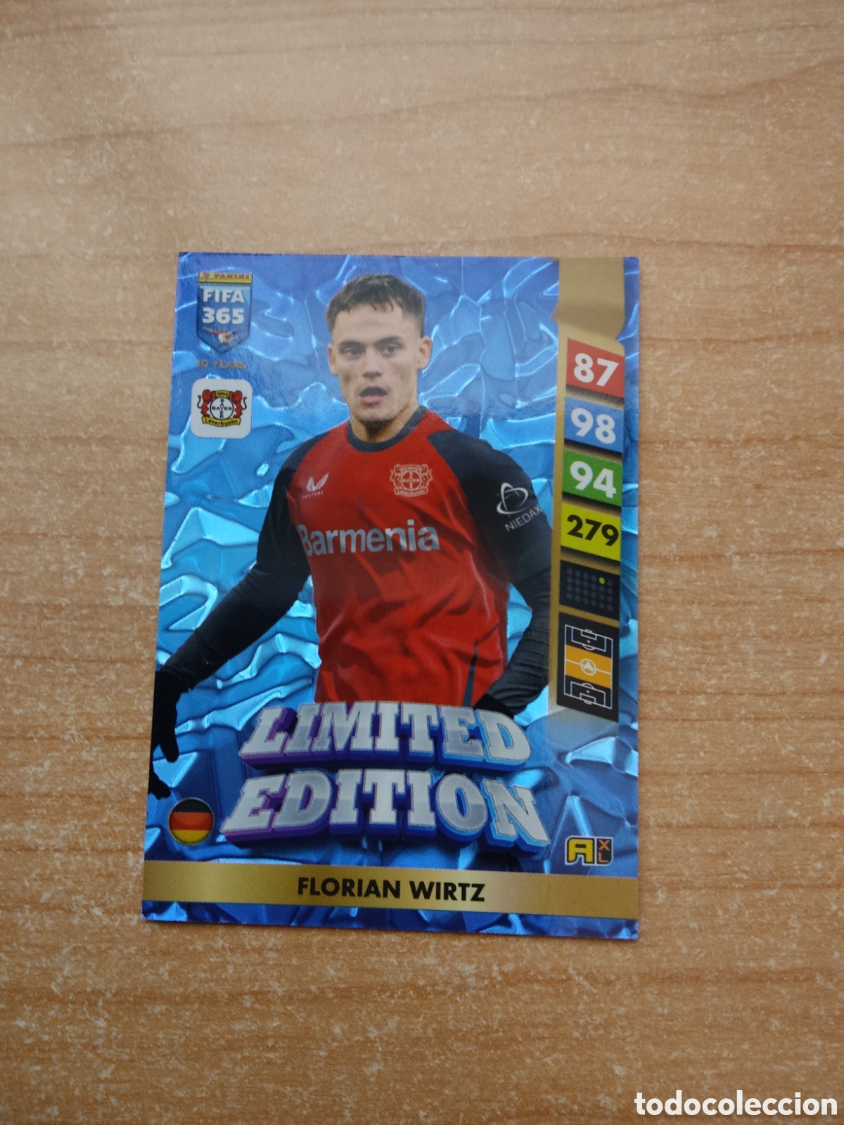 Cromos de f&uacute;tbol: FLORIAN WIRTZ EDICI&Oacute;N LIMITADA BAYER LEVERKUSEN FIFA 365 ADRENALYN 2025