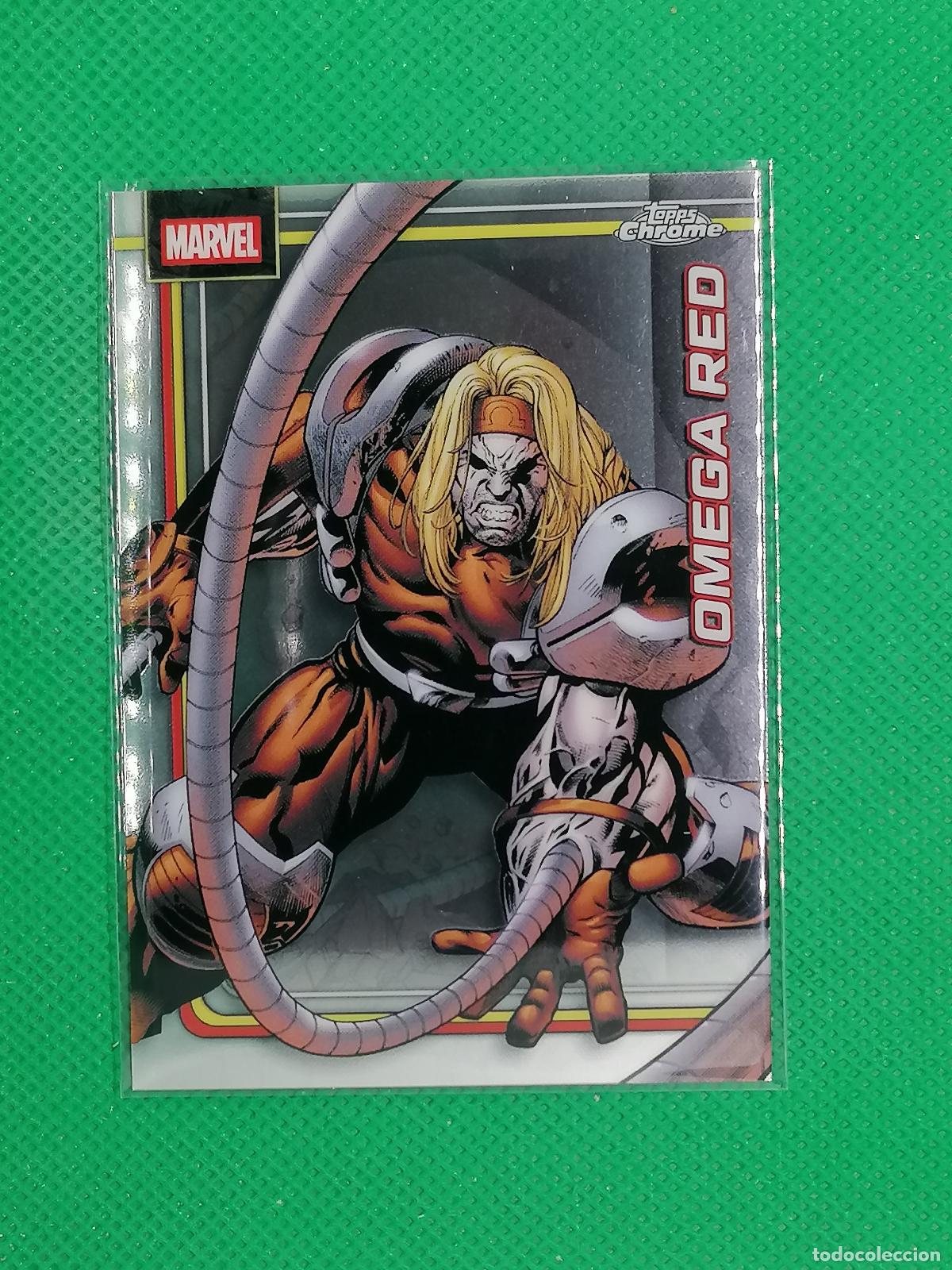 Football Stickers: 090 OMEGA RED BASE CARD ⚽ TOPPS CHROME MARVEL 2026 ⚽