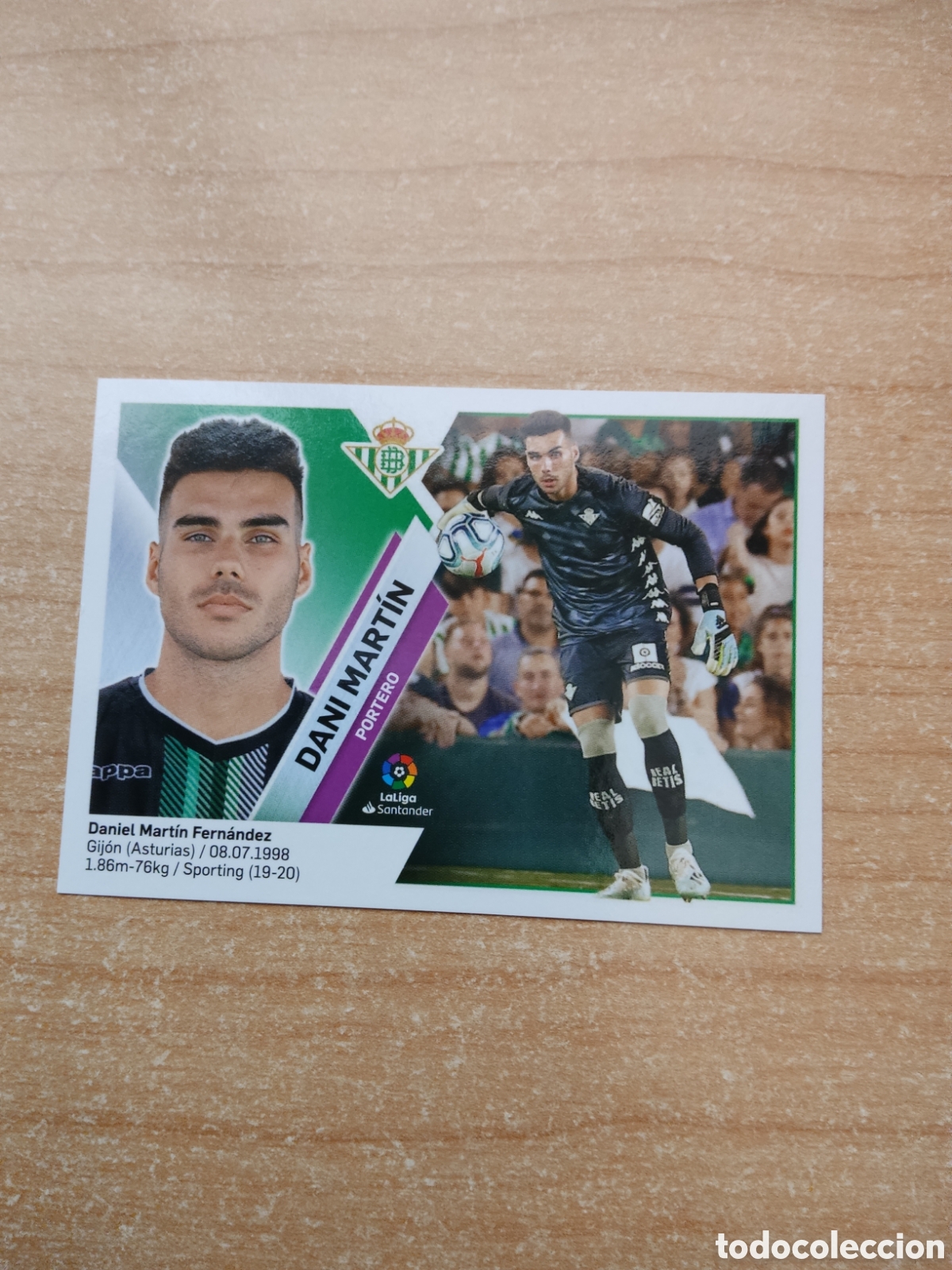 Cromos de f&uacute;tbol: 1 DANI MARTIN REAL BETIS LIGA ESTE 2019 2020
