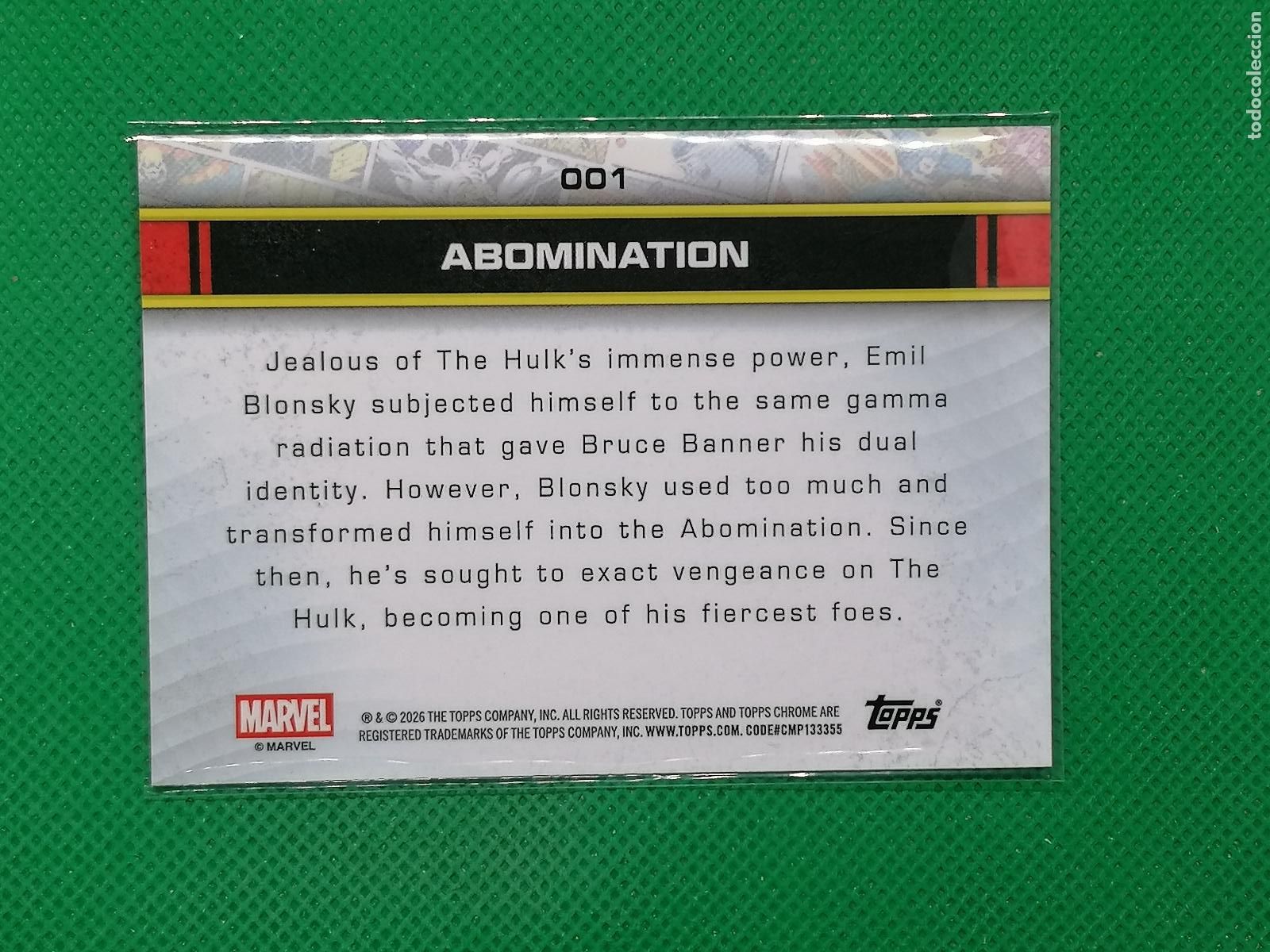 Cromos de f&uacute;tbol: 001 ABOMINATION BASE CARD ⚽ TOPPS CHROME MARVEL 2026 ⚽ - Foto 2