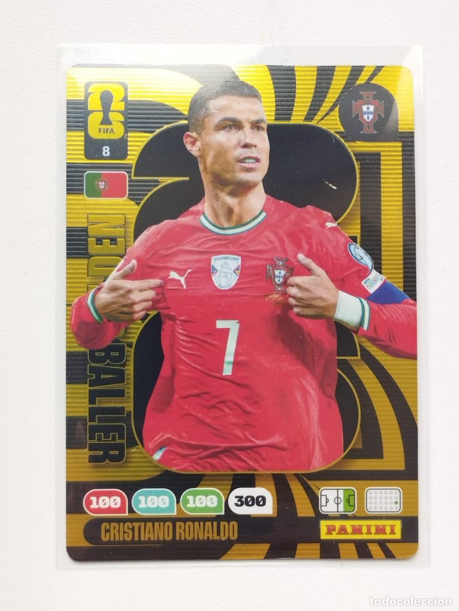 Cartes &agrave; collectionner de Football: CROMO CARD ADFRENALYN MUNDIAL FUTBOL WORLD CUP 2026 GOLDEN BALLER BALON DE ORO 8 CRISTIANO RONALDO