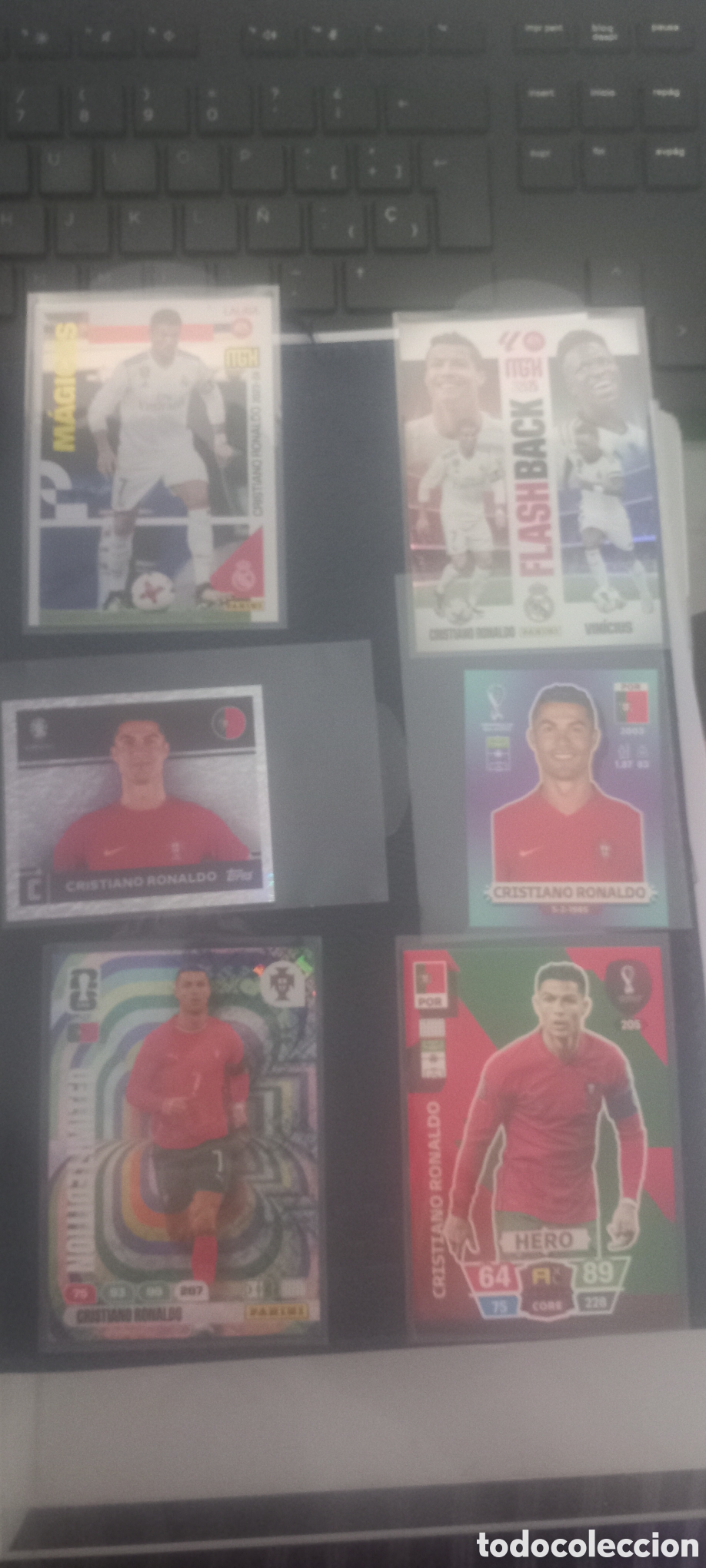Cromos de f&uacute;tbol: Lote 6 cromos CRISTIANO RONALDO PANINI TOPPS