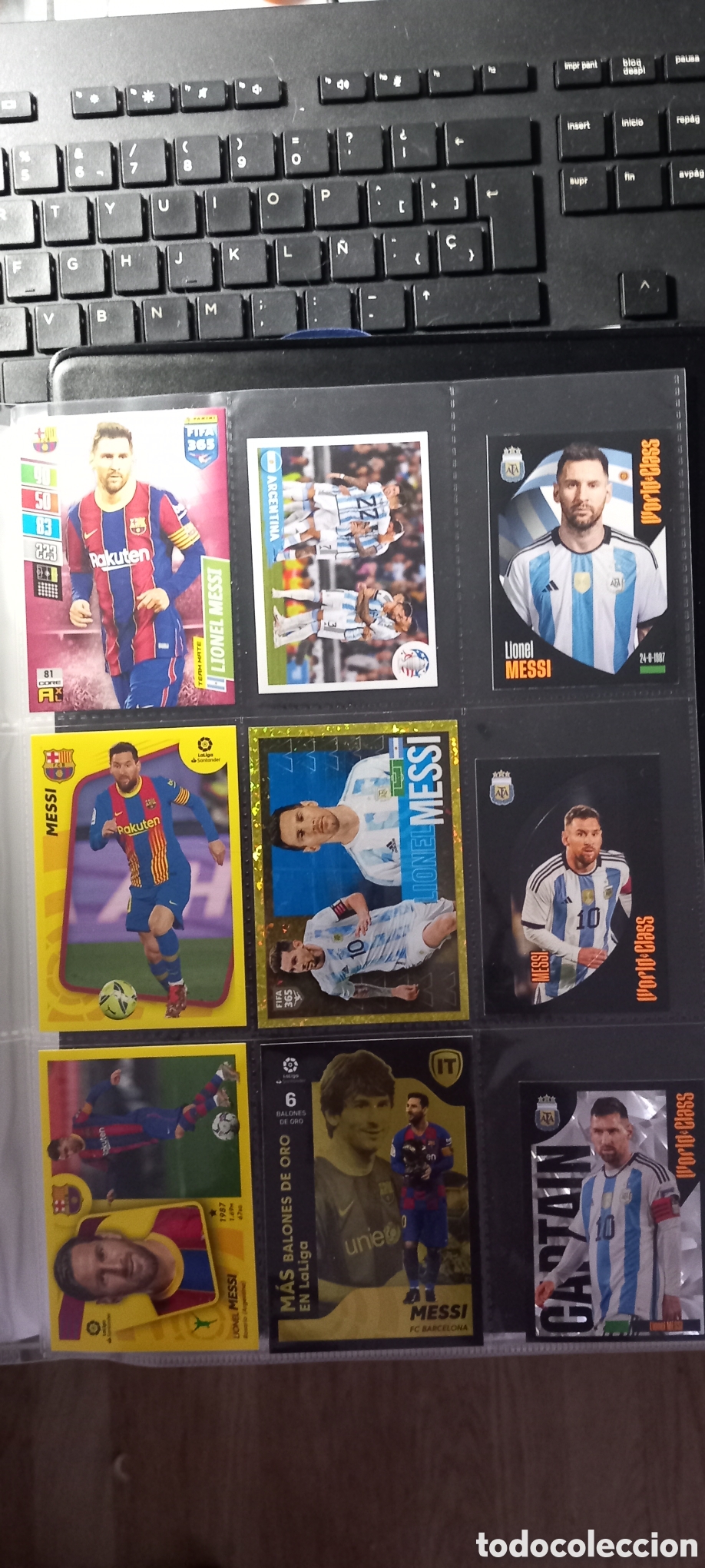 Cromos de f&uacute;tbol: Lote 9 cromos MESSI PANINI