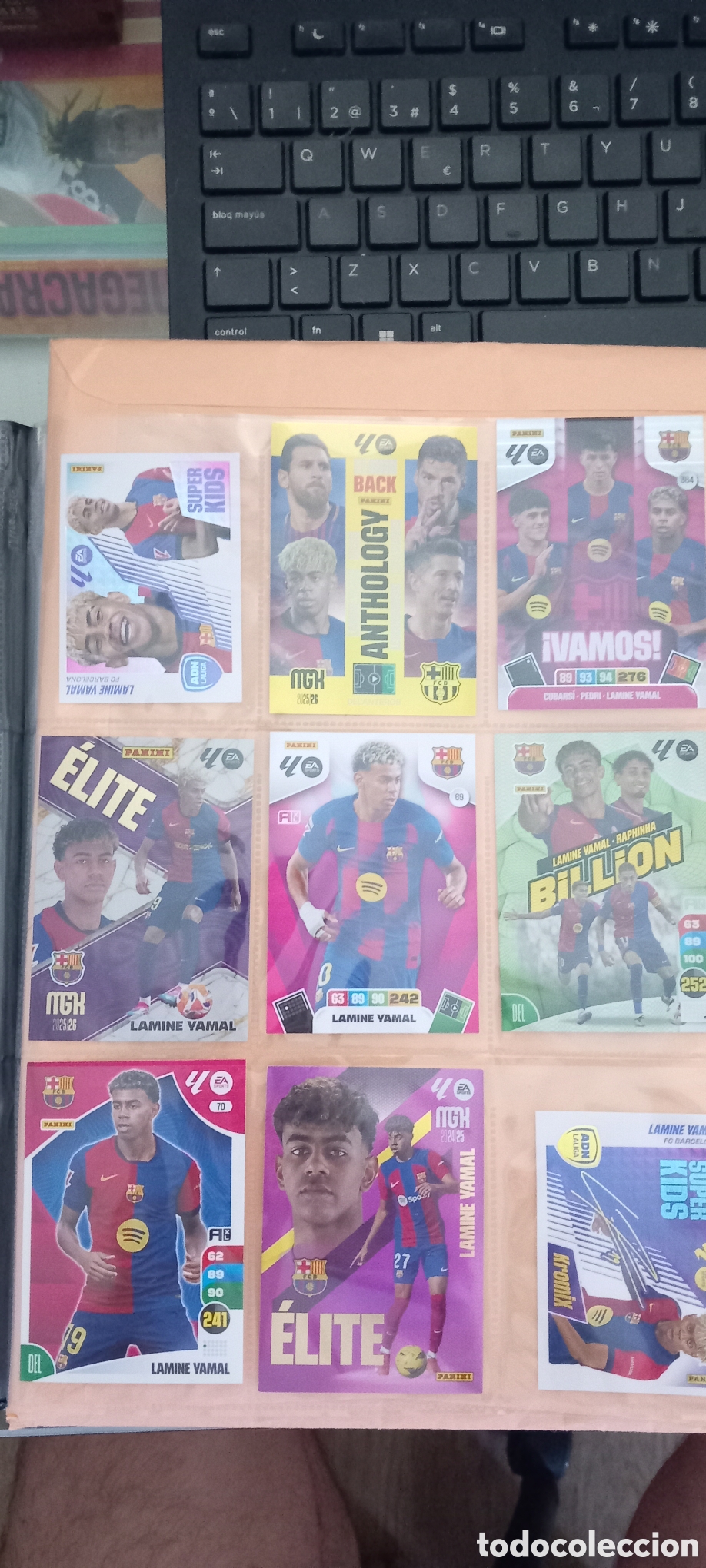 Cromos de f&uacute;tbol: Lote 9 cromos LAMINE YAMAL PANINI