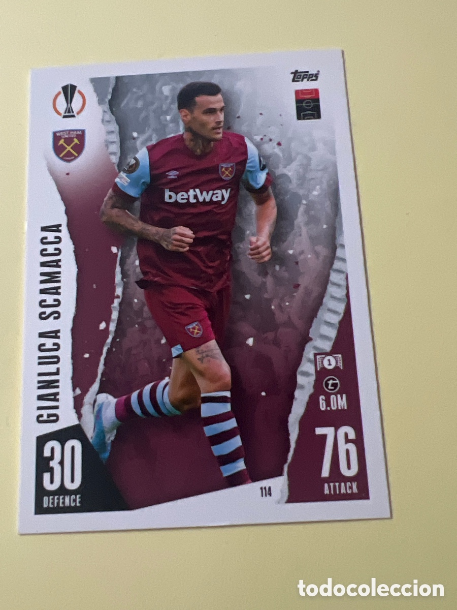 Cromos de f&uacute;tbol: C8594. 114 GIANLUCA SCAMACCA WEST HAM MATCH ATTAX 2023 2024 TOPPS