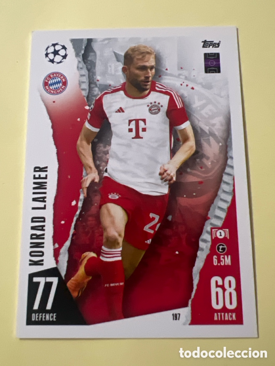 Cromos de f&uacute;tbol: C8595. 197 KONRAD LAIMER BAYERN DE MUNICH MATCH ATTAX 2023 2024 TOPPS
