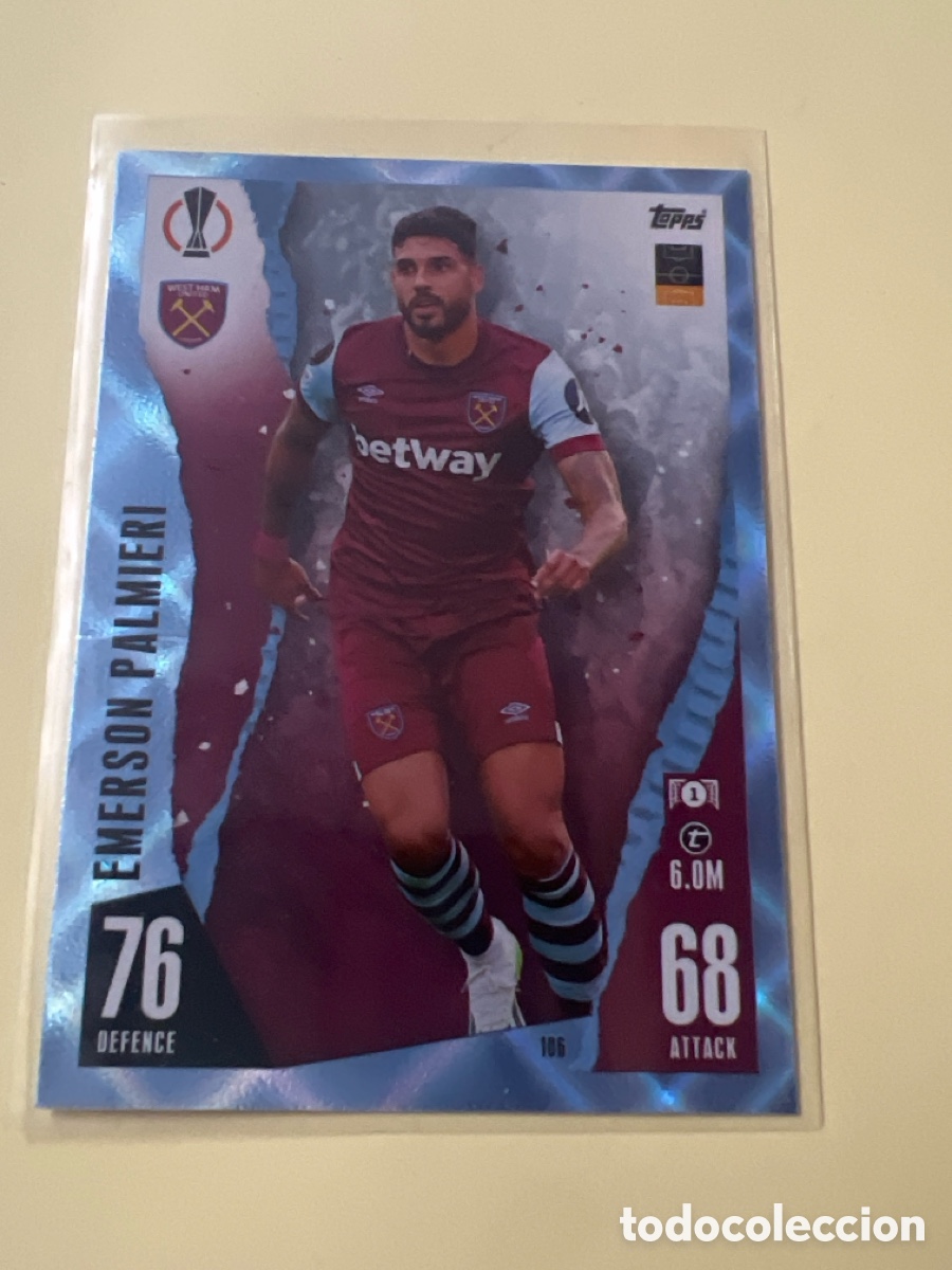 Cromos de f&uacute;tbol: C8601. 106 EMERSON PALMIERI WEST HAM PARALELA CRYSTAL TOPPS MATCH ATTAX 2023 2024 23 24