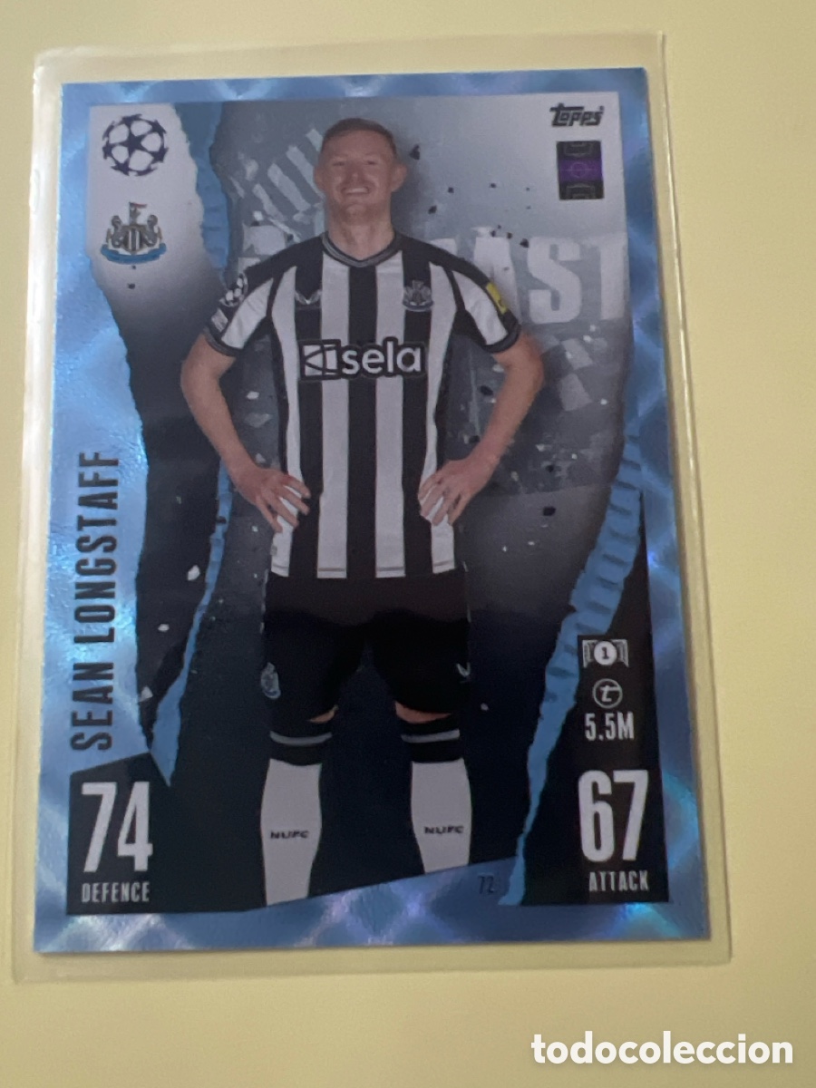 Cromos de f&uacute;tbol: C8600. 72 SEAN LONGSTAFF NEWCASTLE PARALELA CRYSTAL TOPPS MATCH ATTAX 2023 2024 23 24