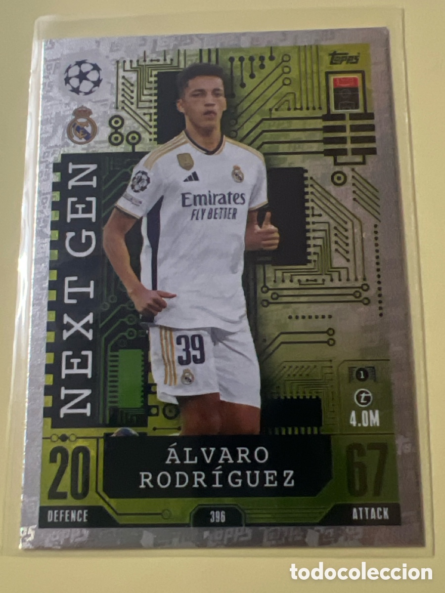 Cromos de f&uacute;tbol: C8604. 396 &Aacute;LVARO RODR&Iacute;GUEZ (Real Madrid CF) NEXT GEN. Match Attax 2023 2024 23 24 (Topps)