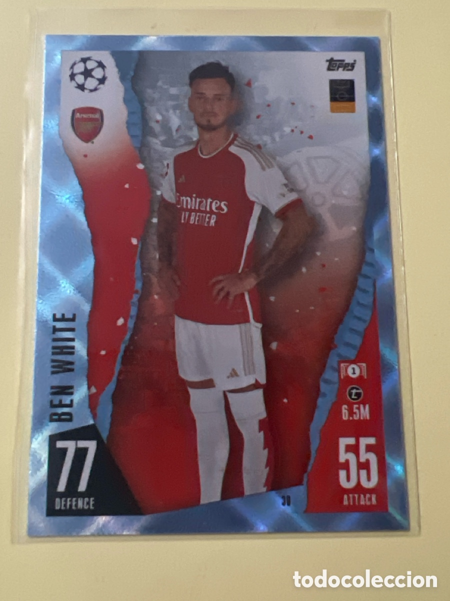 Cromos de f&uacute;tbol: C8610. 30 BEN WHITE ARSENAL PARALELA CRYSTAL TOPPS MATCH ATTAX 2023 2024 23 24