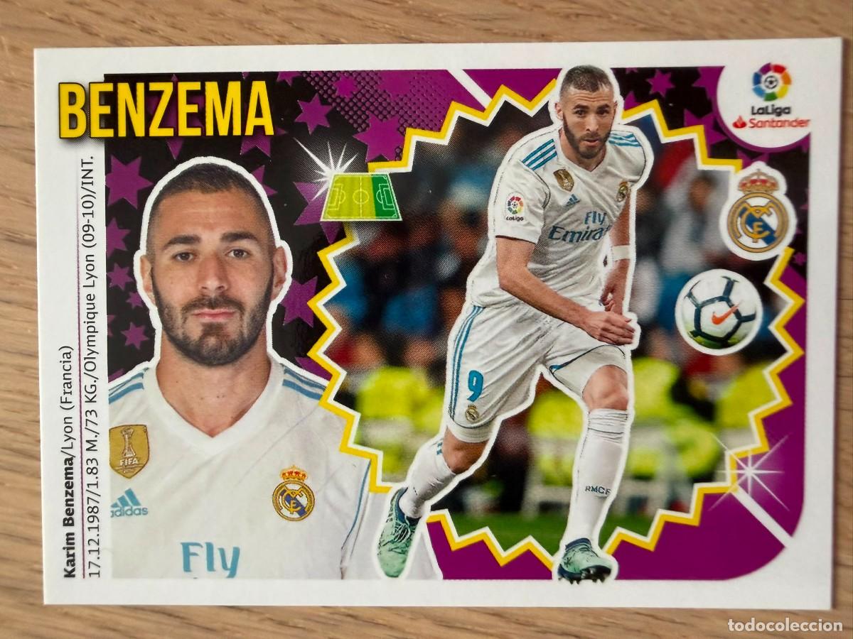 Cromos de f&uacute;tbol: 16 BENZEMA REAL MADRID 18 19 2018 2019 LIGA SANTANDER COLECCIONES ESTE SIN PEGAR STICKER